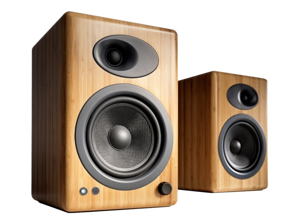 Audioengine A5  Højttalere Boghylde 50 Watt  -vejs Naturlig Bambus