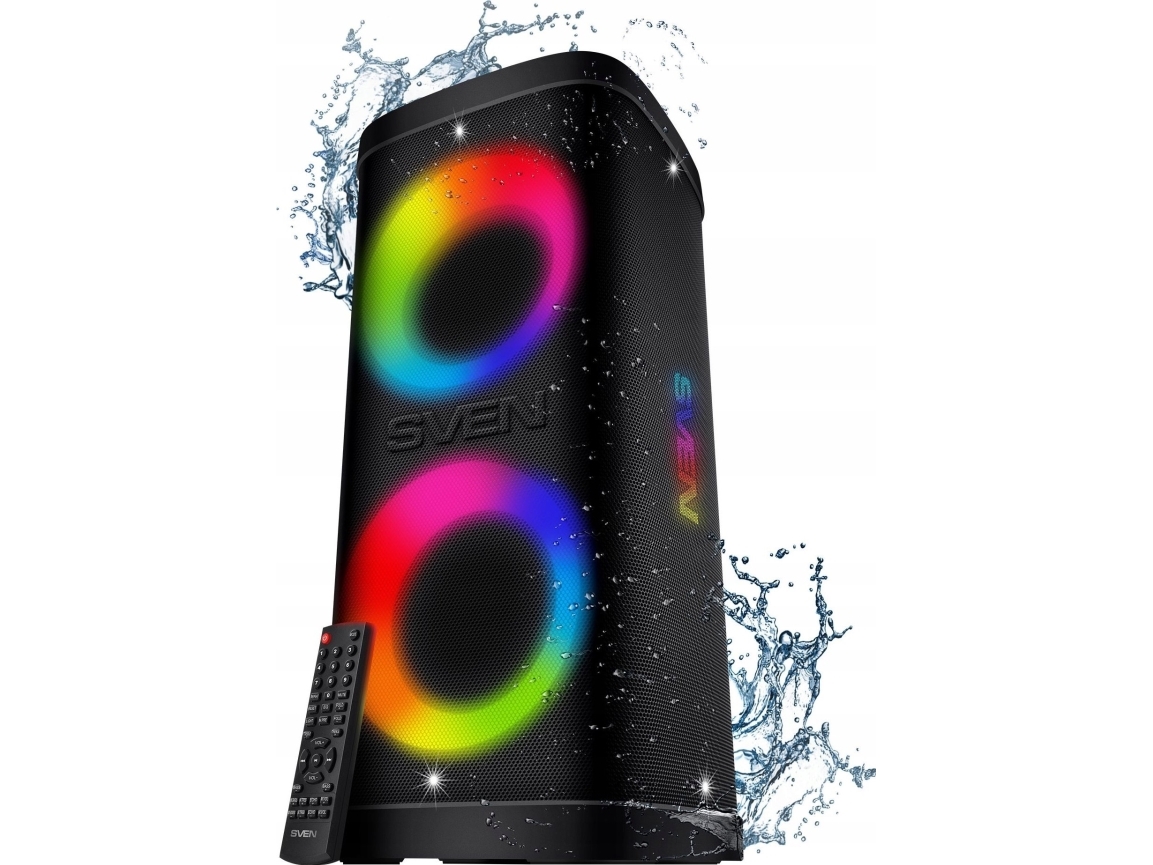 Computerhøjttalere Bærbar Højttaler Sven  -950  Sort  2x80w  Rms  Tws  Bluetooth  Ipx4     Usb  Micro    Led-display  Litiumbatteri