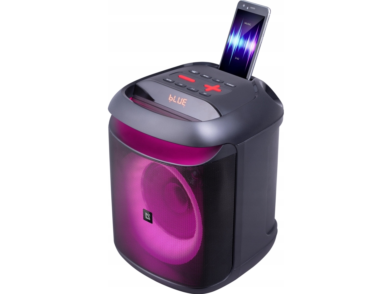 Defender Højttaler Boomer 45 Bluetooth 45w Mp3     Usb Aux Tws Led Mic Karaoke Sort