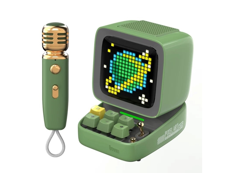 Divoom Ditoo Mic Green   Loudspeaker With Karaoke Microphone