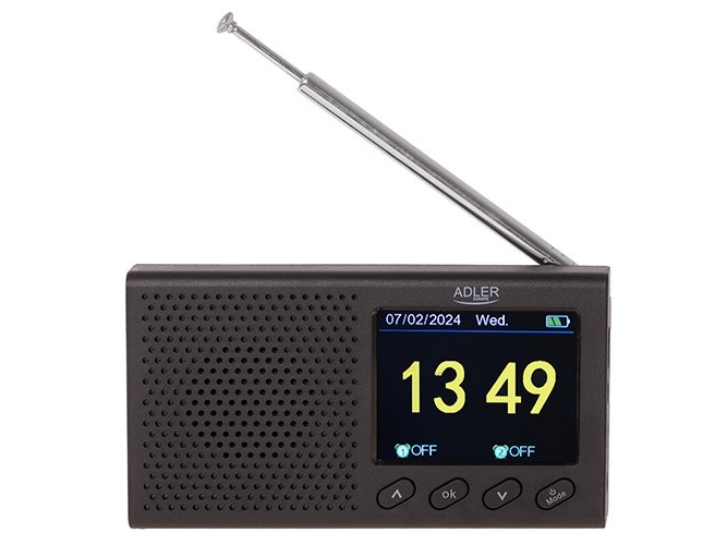 Radio Adler Adler     Travel Radio     1198   Alarm Function   Black
