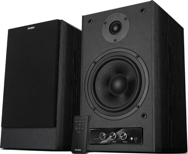 Sven  -30 2x100w Computerhøjttalere  Tone-   Volumenkontrol   Forsiden  Digital Optisk Indgang  Fjernbetjening  Bluetooth